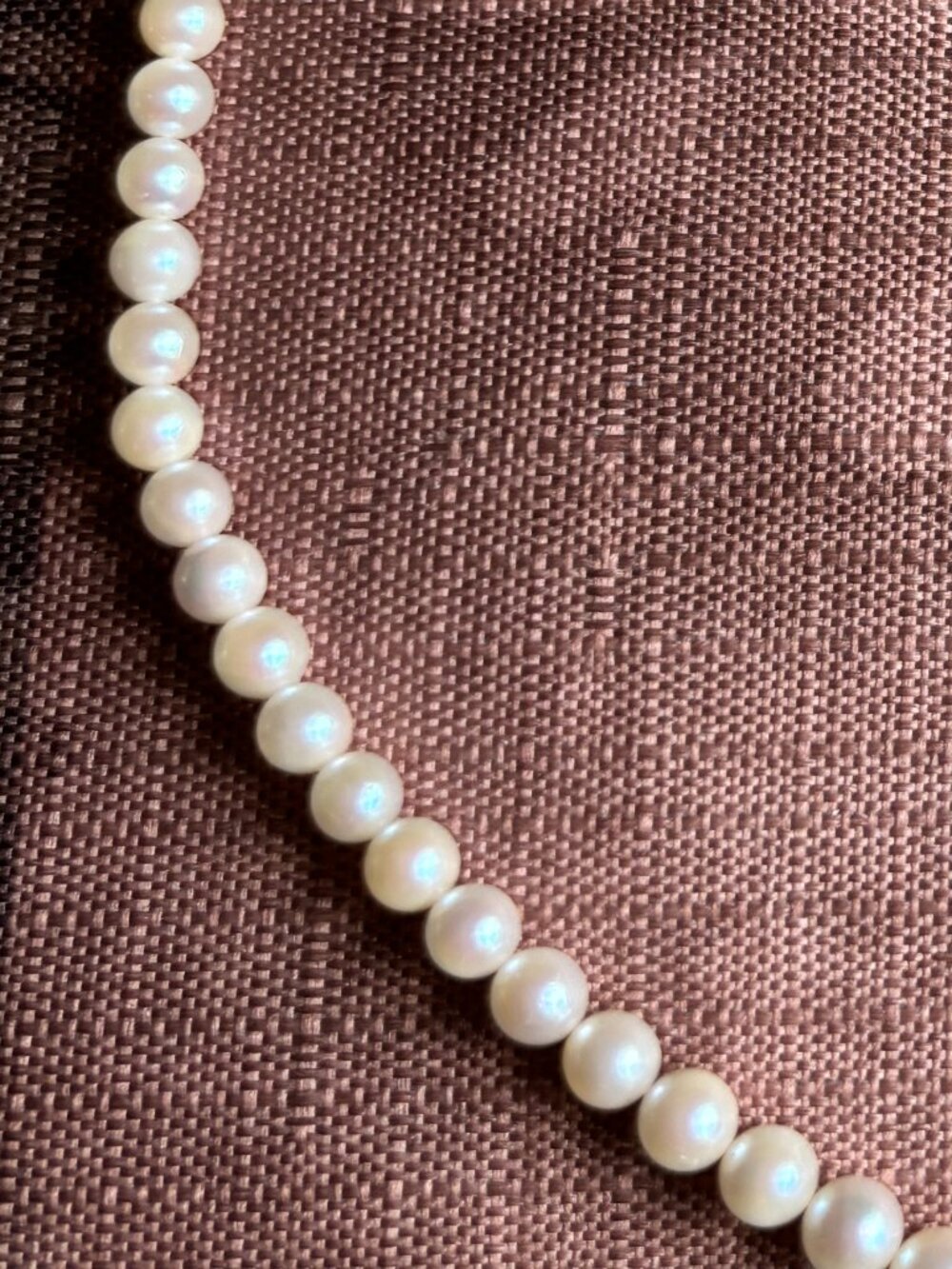Vintage Real Pearl Necklace with Sterling Silver Clasp - Picture 2 of 3